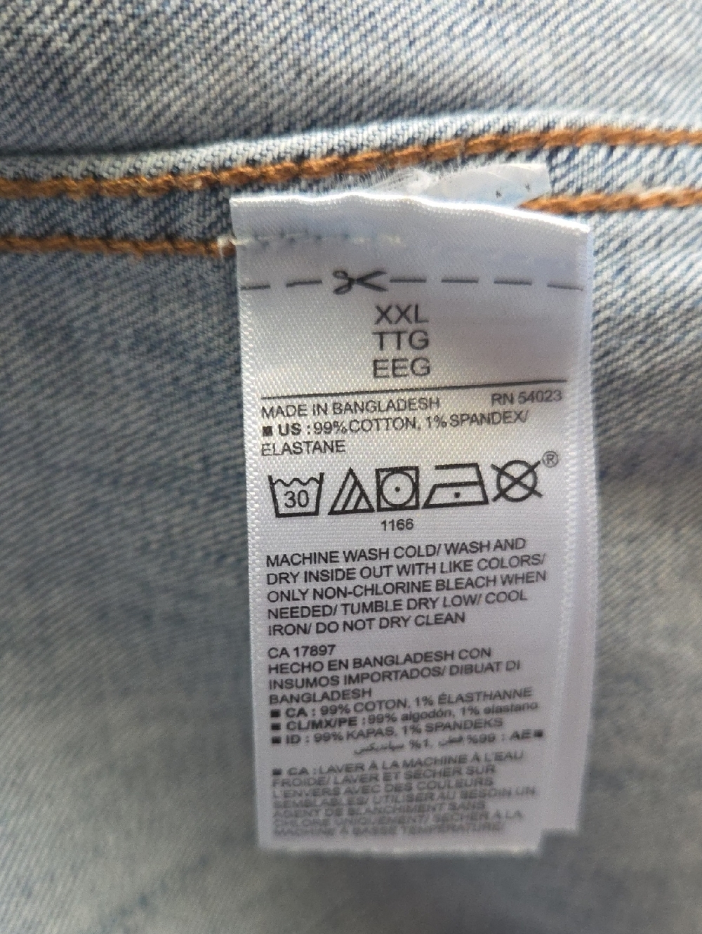 Old Navy Light Blue Denim Trucker Jacket size XXL - Picture 4 of 6